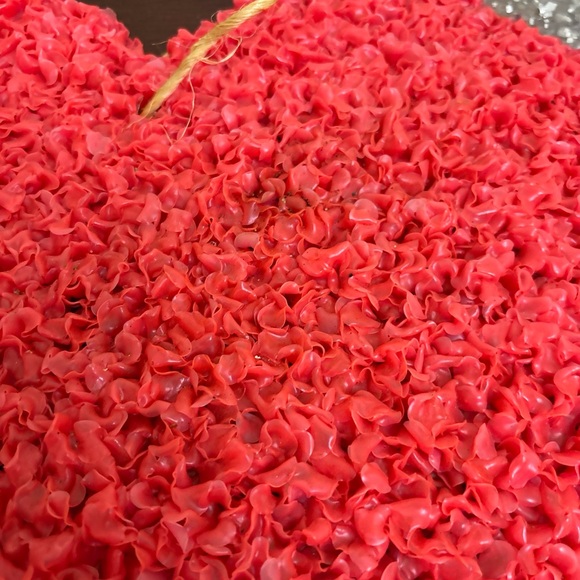 Vtg Melted Plastic Popcorn Valentine's Day Heart with Arrow Wall Decor - Picture 4 of 7